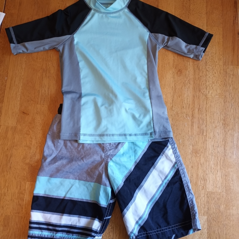 Cat & Jack swim trunks and shirt